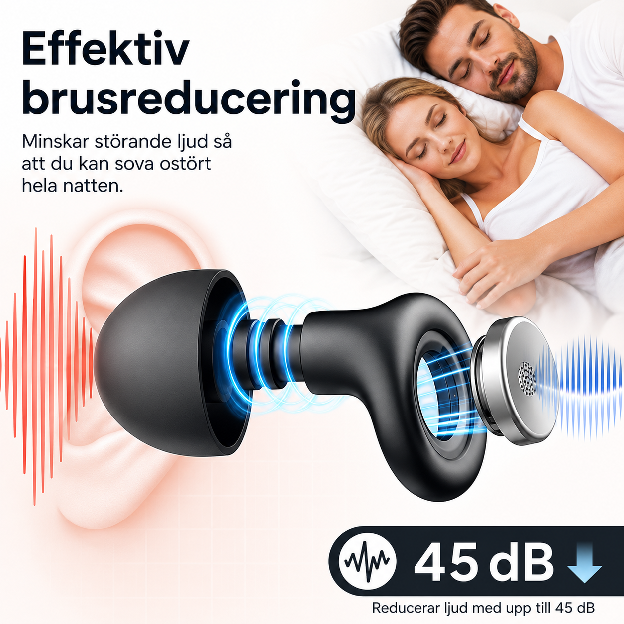 Noxas Quiet Earplugs – öronproppar för sömn, resa och fokus med –36 dB ljuddämpning